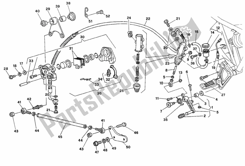 All parts for the Rear Brake System Superlight of the Ducati Supersport 900 SS 1991